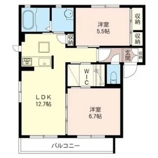 Rose Ciel II【1階】の間取り