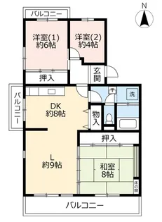 URオークタウン東茨木【1階】の間取り