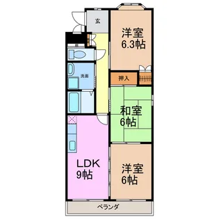 ルミエール梅里【2階】の間取り
