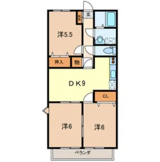 ロックヒルズA棟【2階】の間取り