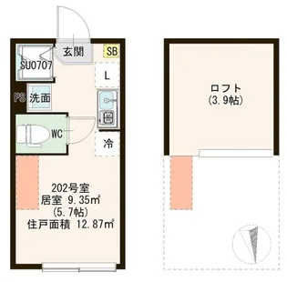 ハーモニーテラス東葛西II【2階】の間取り