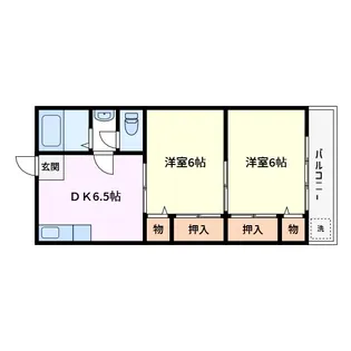 國井ハイツ【4階】の間取り