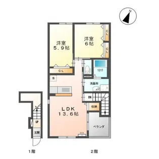 プティ・ベール 結【2階】の間取り