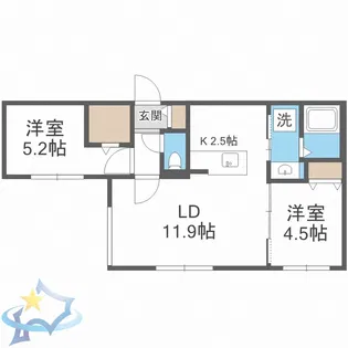 ブランシャール伏見【2階】の間取り