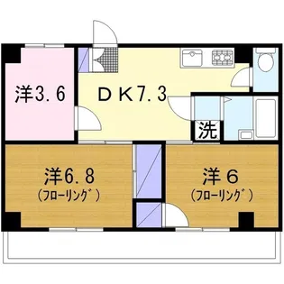USKシャンブル【5階】の間取り