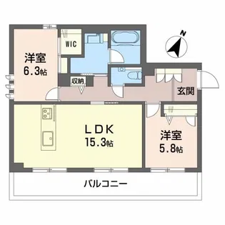 南浜田レジデンス【4階】の間取り