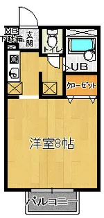 KUROI プラザコート107号室(角部屋)【1階】の間取り