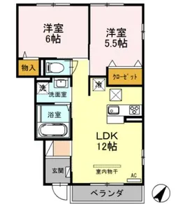埼玉県さいたま市緑区大字中尾【アパート】の間取り