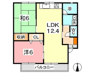 セレッソ大島 B【2階】の間取り