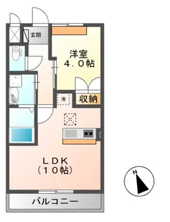 1LDKの間取り画像