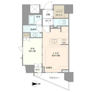 パークハウス市谷柳町【7階】の間取り