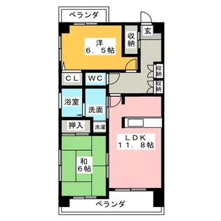 シティーガーデン善進本町【4階】の間取り