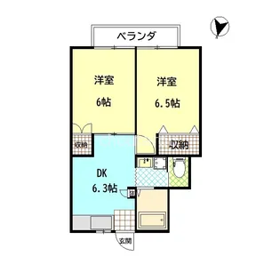 パールガーデン川越C【1階】の間取り