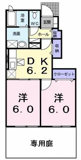 ビッグ シャトーA【1階】の間取り