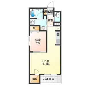 ウェルスクエア帝塚山【1階】の間取り
