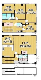 兵庫県西宮市甲陽園目神山町【一戸建】の間取り