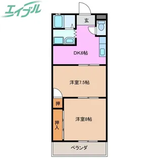 コーポプラスバーチャB【2階】の間取り