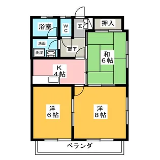 サンヨーハイツ【1階】の間取り
