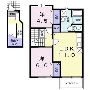 メゾン・ド・リーヴB【2階】の間取り
