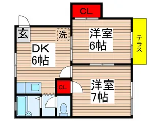 TKハイツA棟【1階】の間取り