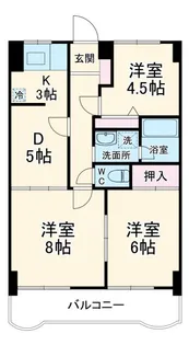 メゾン・ドゥ・ラ・ロゼ【5階】の間取り