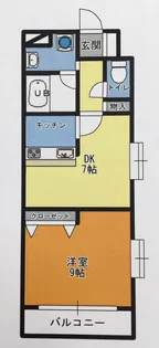 1DKの間取り画像