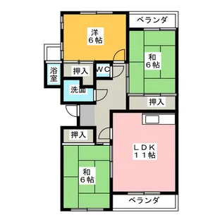 シェニールハイツ【3階】の間取り