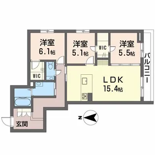 シャーメゾンステージ古川西 B棟 203【2階】の間取り