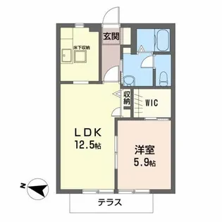 ドエル・タカショーA【1階】の間取り