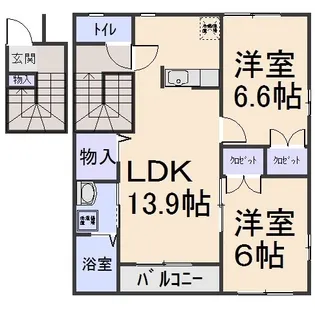 ワンネス【2階】の間取り