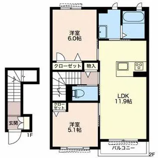 新潟県見附市本町2【アパート】の間取り