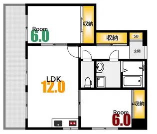 コスモピア舟入本町【6階】の間取り