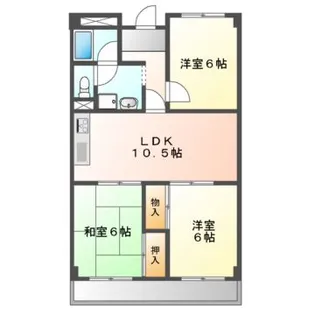 オークヴィラ村上【3階】の間取り