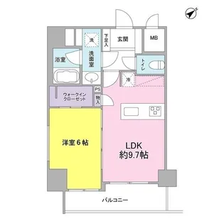 エムレジデンス浅草橋【旧:ベルフェリーク浅草橋】【6階】の間取り