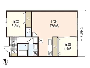 セブンプロート天応大浜【1階】の間取り