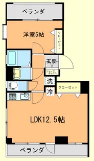 1LDKの間取り画像