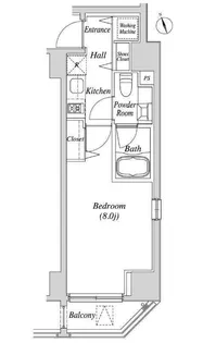 東京都港区新橋5【マンション】の間取り