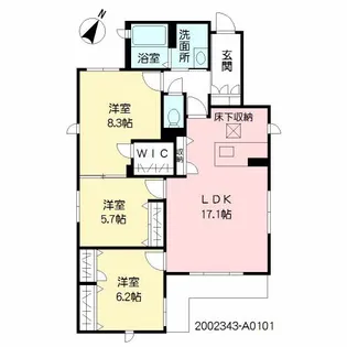 熊本県熊本市中央区新屋敷3【マンション】の間取り