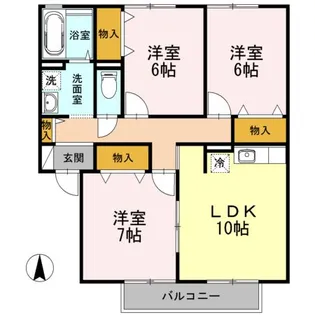 シャルムタウン開成 C棟【2階】の間取り