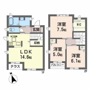 メゾン ソレアードD【1階】の間取り