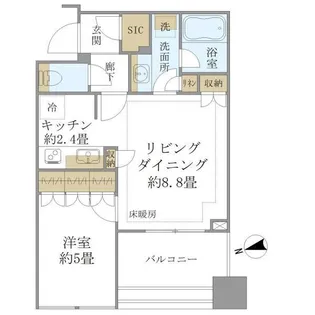 白金ザ・スカイ西棟【6階】の間取り