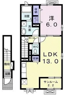 ジェントリー東根C【2階】の間取り