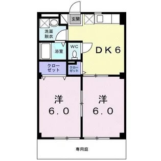 ルネッサンス久米B【1階】の間取り