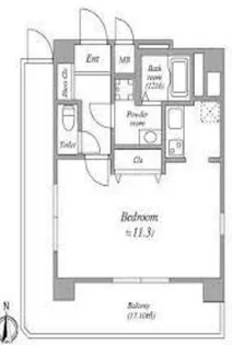 ファーストプレイス菊川【11階】の間取り