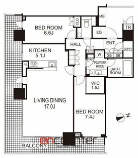 ザ・パークハウス晴海タワーズティアロレジデンス【36階】の間取り