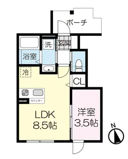 カーサグラシア中江【1階】の間取り