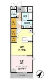 シュペリュール(D-ROOM)【1階】の間取り