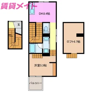 ブルーム ライラック【2階】の間取り