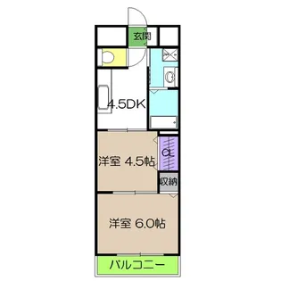 PERLA南川添II【2階】の間取り