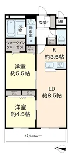 京王ラフィネ橋本テラス【2階】の間取り